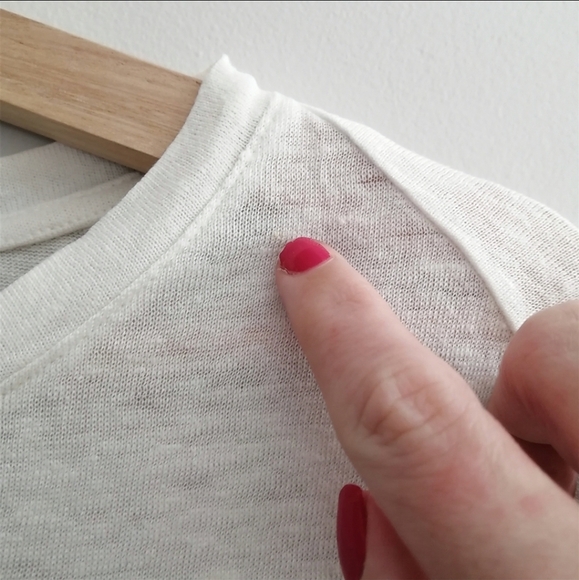 Acne Studios Stripe Linen Short Sleeve Off White and Blue XS - Picture 9 of 16